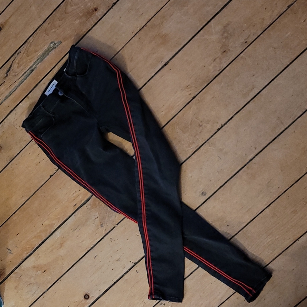 Pac Sun red pinstripe black  jeans